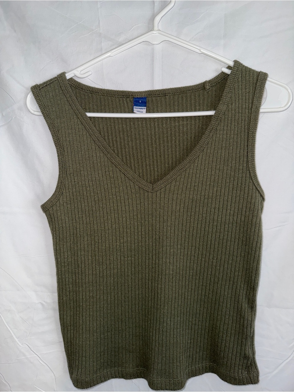 Old Navy- Olive Ribbed V-Neck Tank Top- Size S